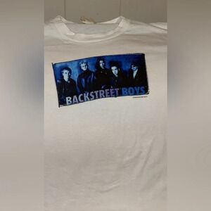 VTG 2000 Winterland Brand Backstreet Boys BSB tour concert S/S white shirt YXL